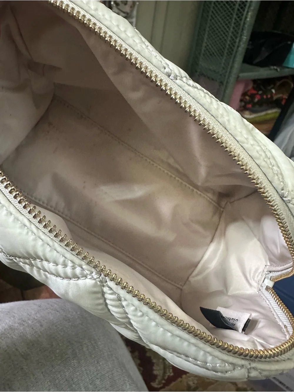 Kate Spade Quilted White Cosmetic Pouch